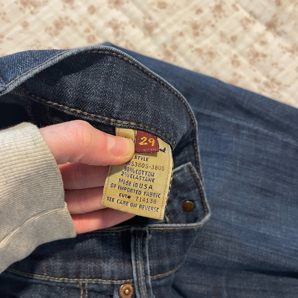 7 For All Mankind dark denim low rise jeans - Picture 3 of 7